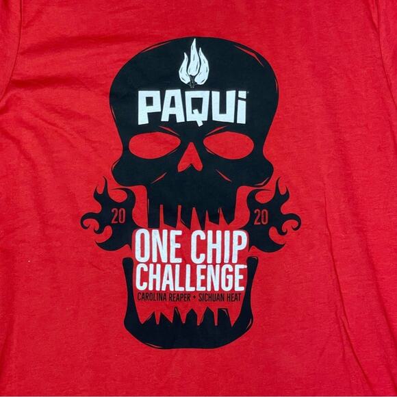 Paqui tshirt one chip challenge tee Carolina reaper shows no mercy red size XL - Picture 3 of 4